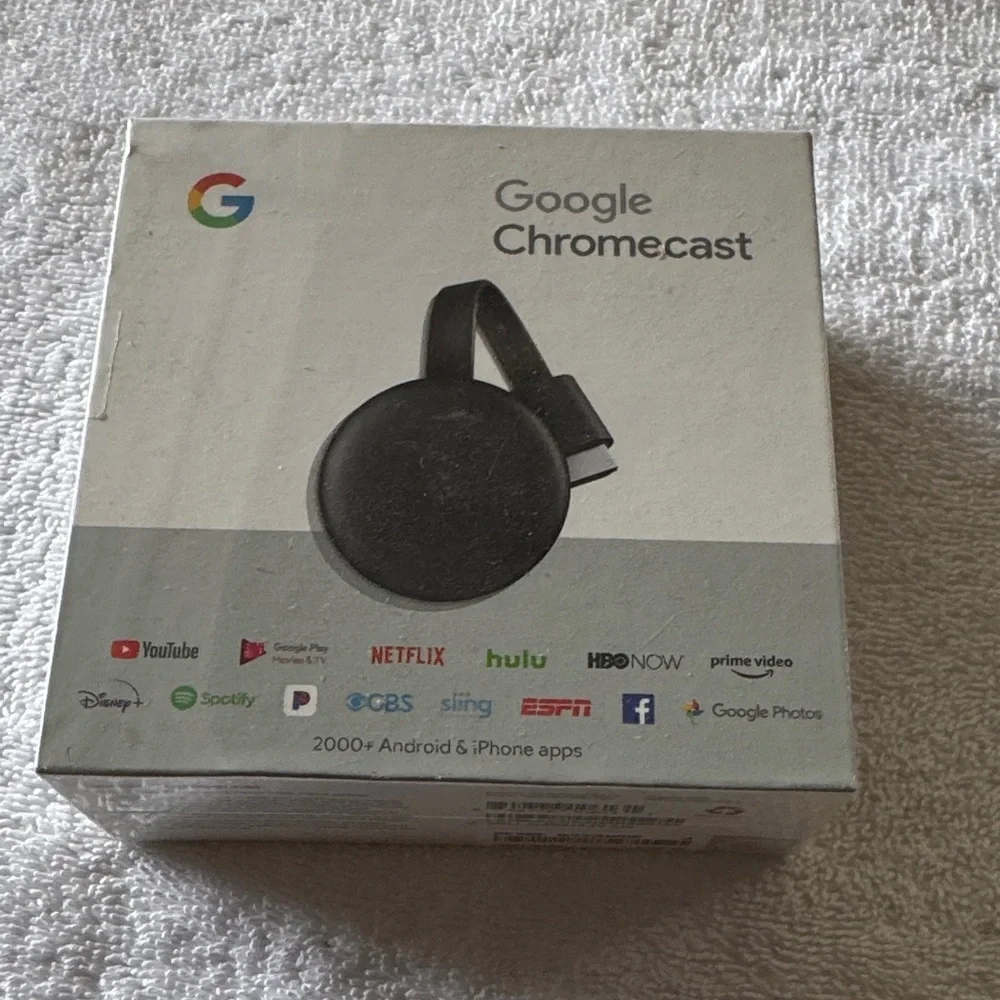 Google Chromecast in Black with Colorful Logo NWT
